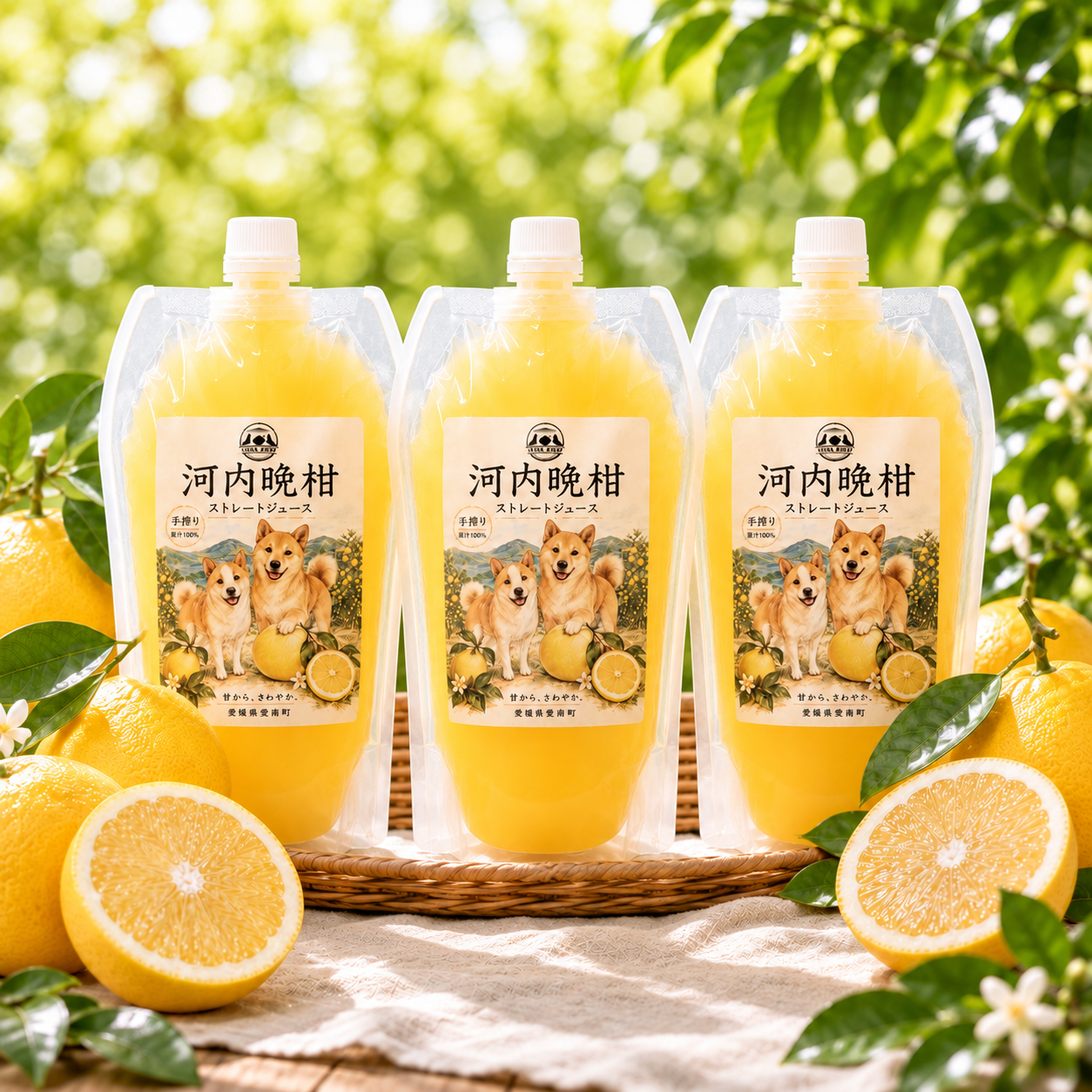 手絞り河内晩柑ストレートジュース 580ml×3本